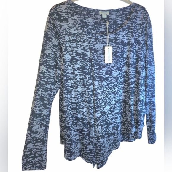 Sundance Tops - Sundance Burnout Layered Top Whitney Pullover Blue Sz Large Long Sleeve Shirt
